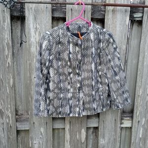 Piazza Sempione Italy Jacket Cropped Geometric Print Womens 4